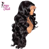 Frontal Women Glue less Raw Body Wave Human Hair Wigs Sassy Chick Logo