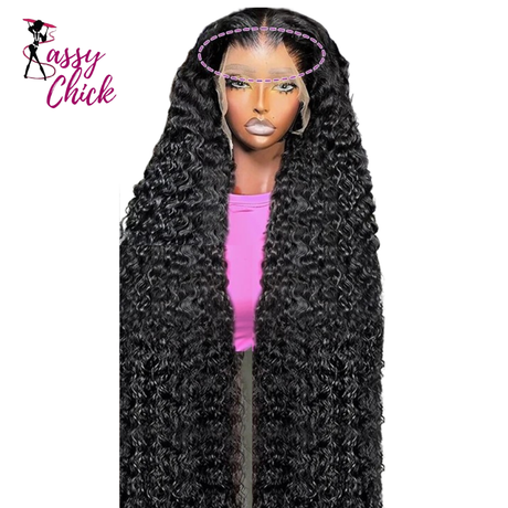Full 360 Deep Wave 13x6 Human Hair Sassy Chick Logo