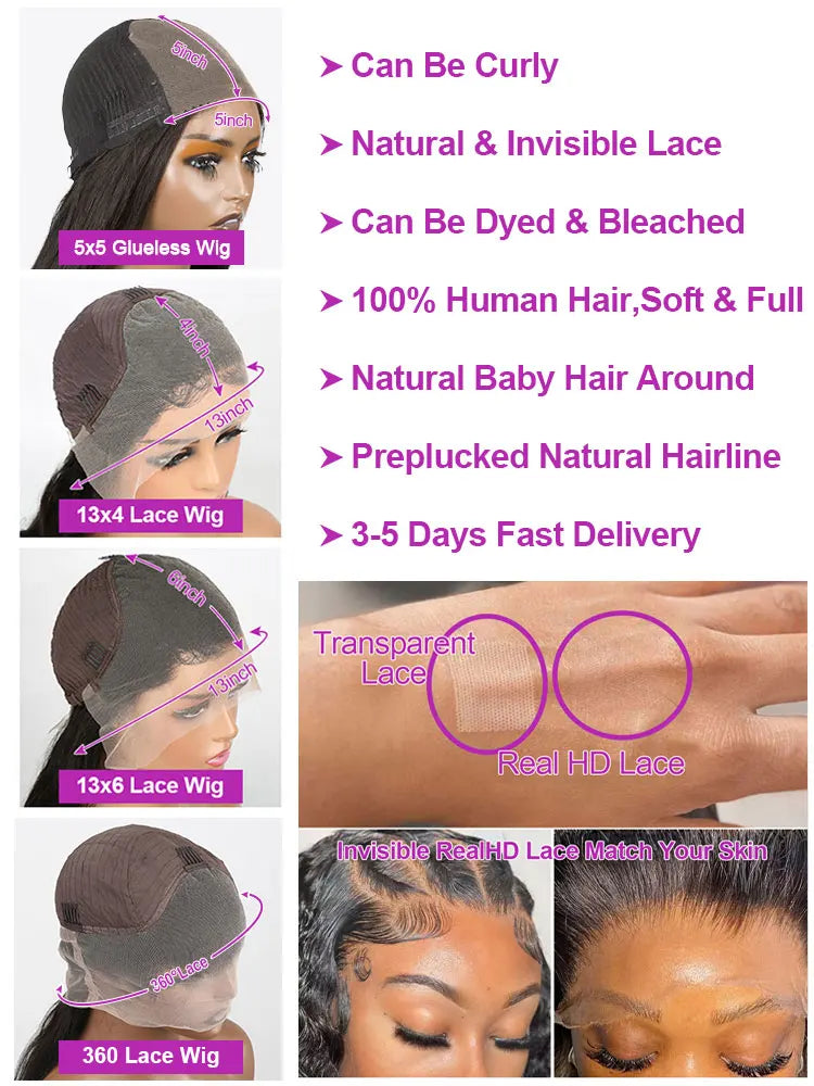 Full 360 Deep Wave 13x6 Human Hair