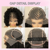 Full Lace Afro Braided Wig cap detail 