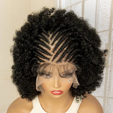 Full Lace Afro Braided Wig scalp view