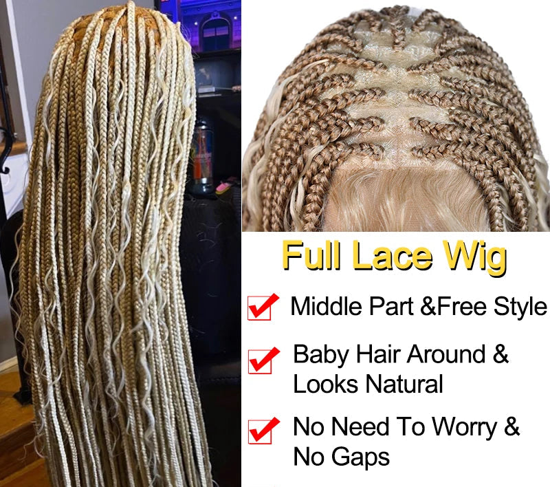 Full Lace Bohemian Braid Wig details