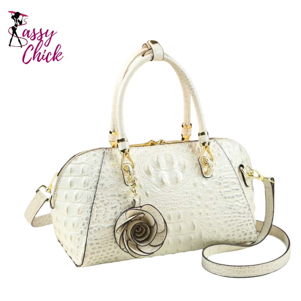 Genuine Leather Handbag Sassy Chick Logo