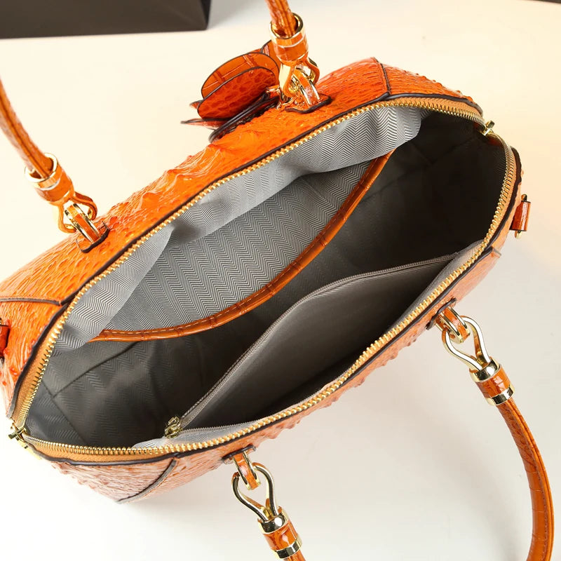 Compartment of Genuine Leather Handbag