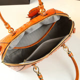 Compartment of Genuine Leather Handbag
