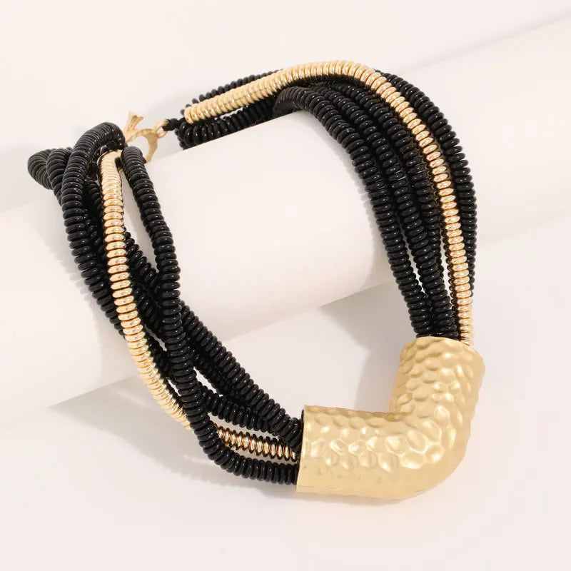 Black Geometric Beads Wedding Party Jewelry
