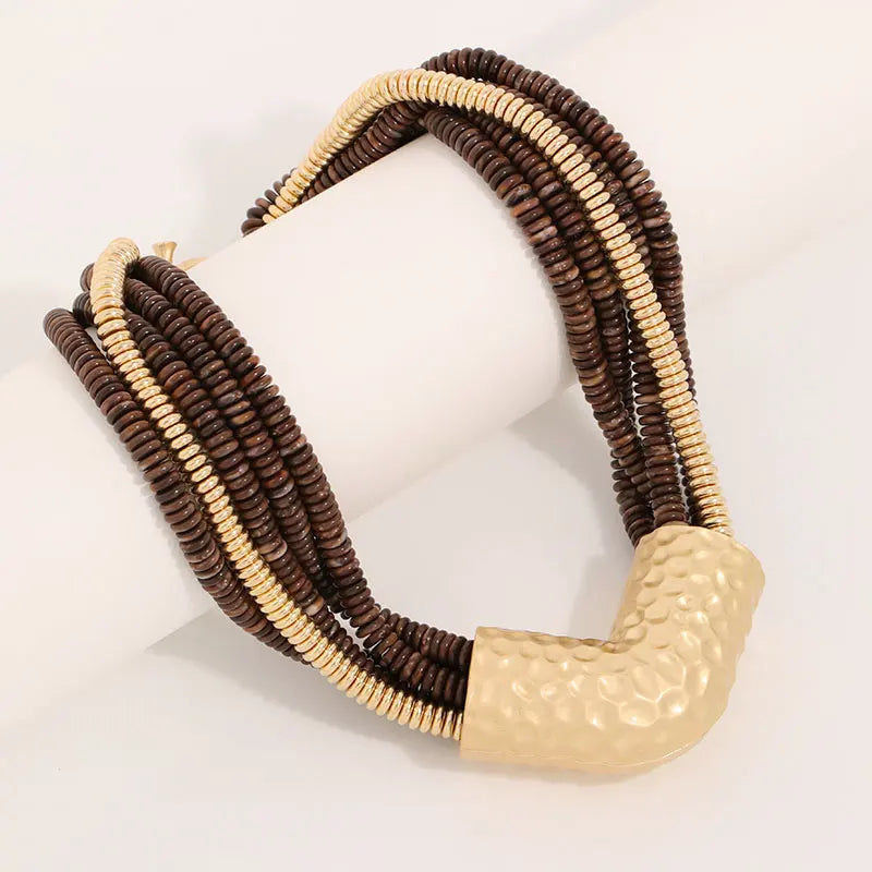 Brown Geometric Beads Wedding Party Jewelry