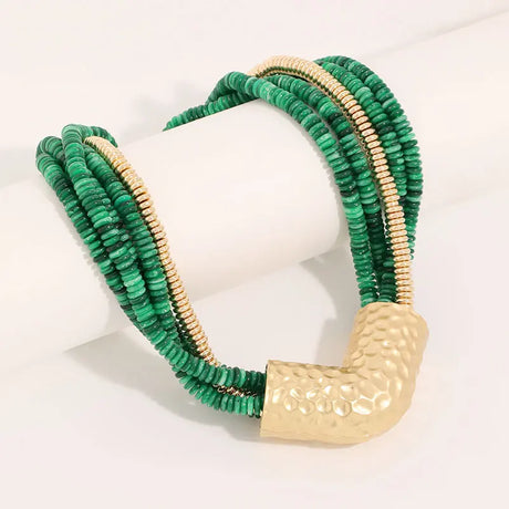 Green Geometric Beads Wedding Party Jewelry