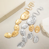 Collection of Geometric Ellipse Style Irregular Hammer Pattern Jewelry