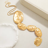 Geometric Ellipse Style Irregular Hammer Pattern Jewelry