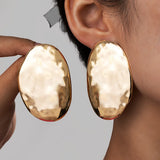Geometric Ellipse Style Irregular Hammer Pattern Jewelry