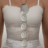 Geometric Ellipse Style Irregular Hammer Pattern Jewelry