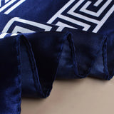 Geometric Letter Print Silk Satin Square Scarf