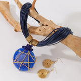 Geometric Round Resin Gems Aluminum Wire Woven Jewelry