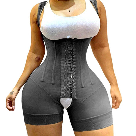 Grey Girdles Corset Bodysuit Shapewear