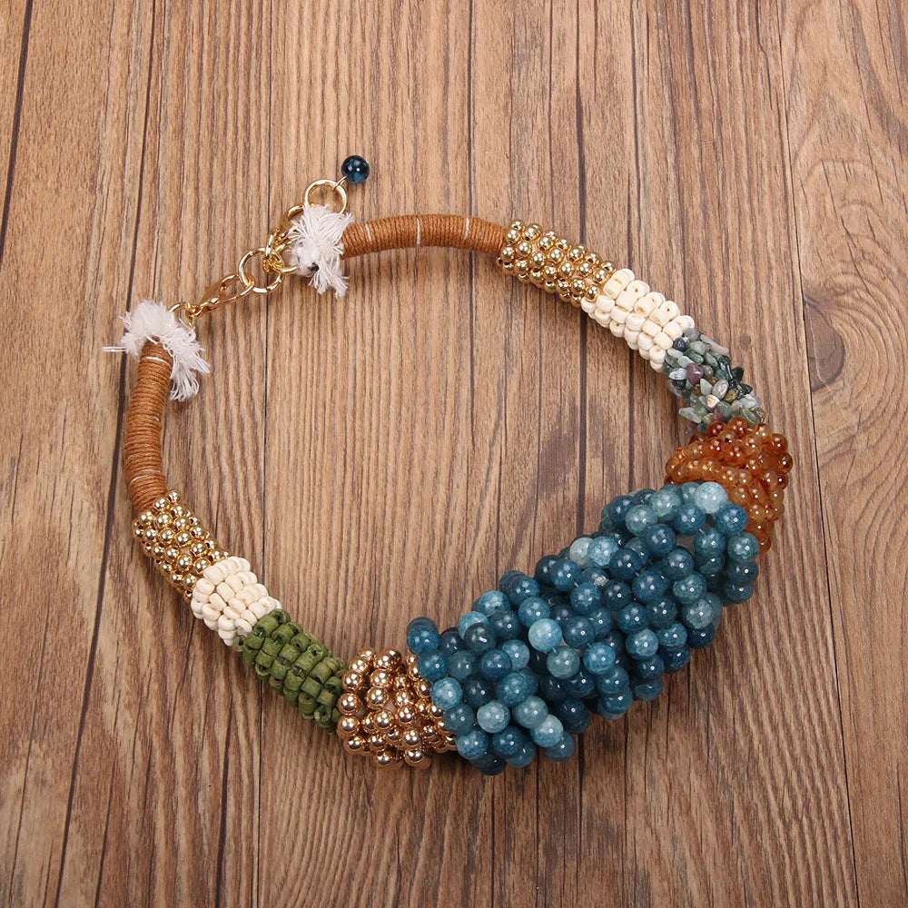 Girl Trendy Exaggerated Individual Beaded Necklace