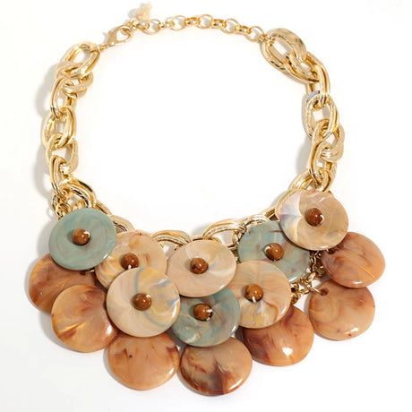 Girl Trendy Vintage Statement Chain & Beads Necklace