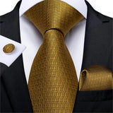 gold geometric pattern tie set