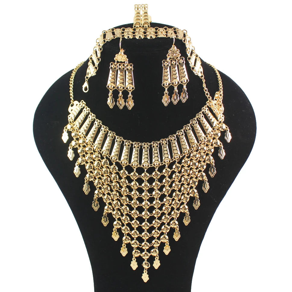 Gold Color Bridal Accessories Costume Jewelry Sets