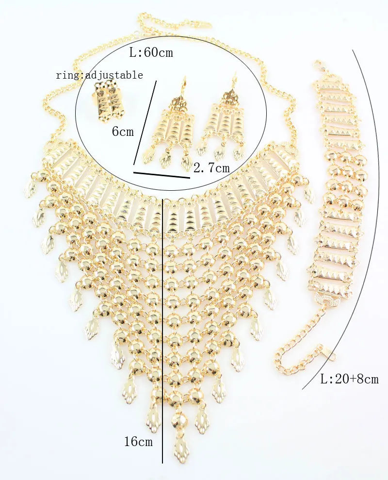 Size of Gold Color Bridal Accessories Costume Jewelry Sets
