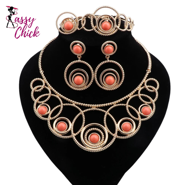 Gold Color Dubai Jewelry Sassy Chick Logo