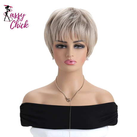 Gold Natural For Women Short Curly Synthetic Wigs Sassy Chick Logo