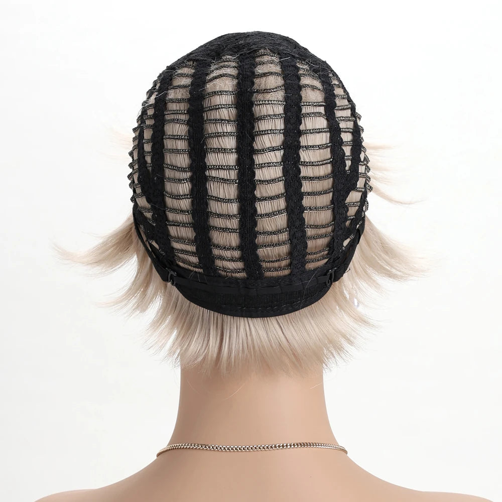 Cap of Gold Natural For Women Short Curly Synthetic Wigs