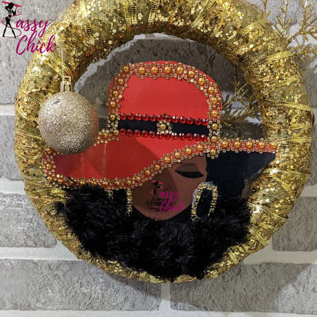 Gold Orange Lady Wreath Sassy Chick Logo