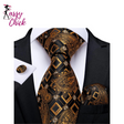 Gold Paisley Hanky Cufflinks Silk Tie Sassy Chick Logo