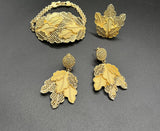 Gold Plated Leaf Shaped Jewelry Set