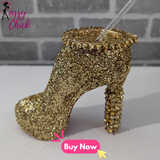 Gold Spiky Stiletto Heel Tumbler Cup