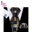 Gold Teal Black Plaid Silk Men Tie Sassy Chick Logo