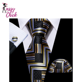 Gold Teal Black Plaid Silk Men Tie Sassy Chick Logo