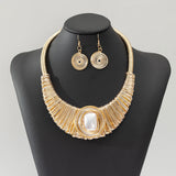 Golden Bead Necklace Set