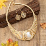 Golden Bead Necklace Set