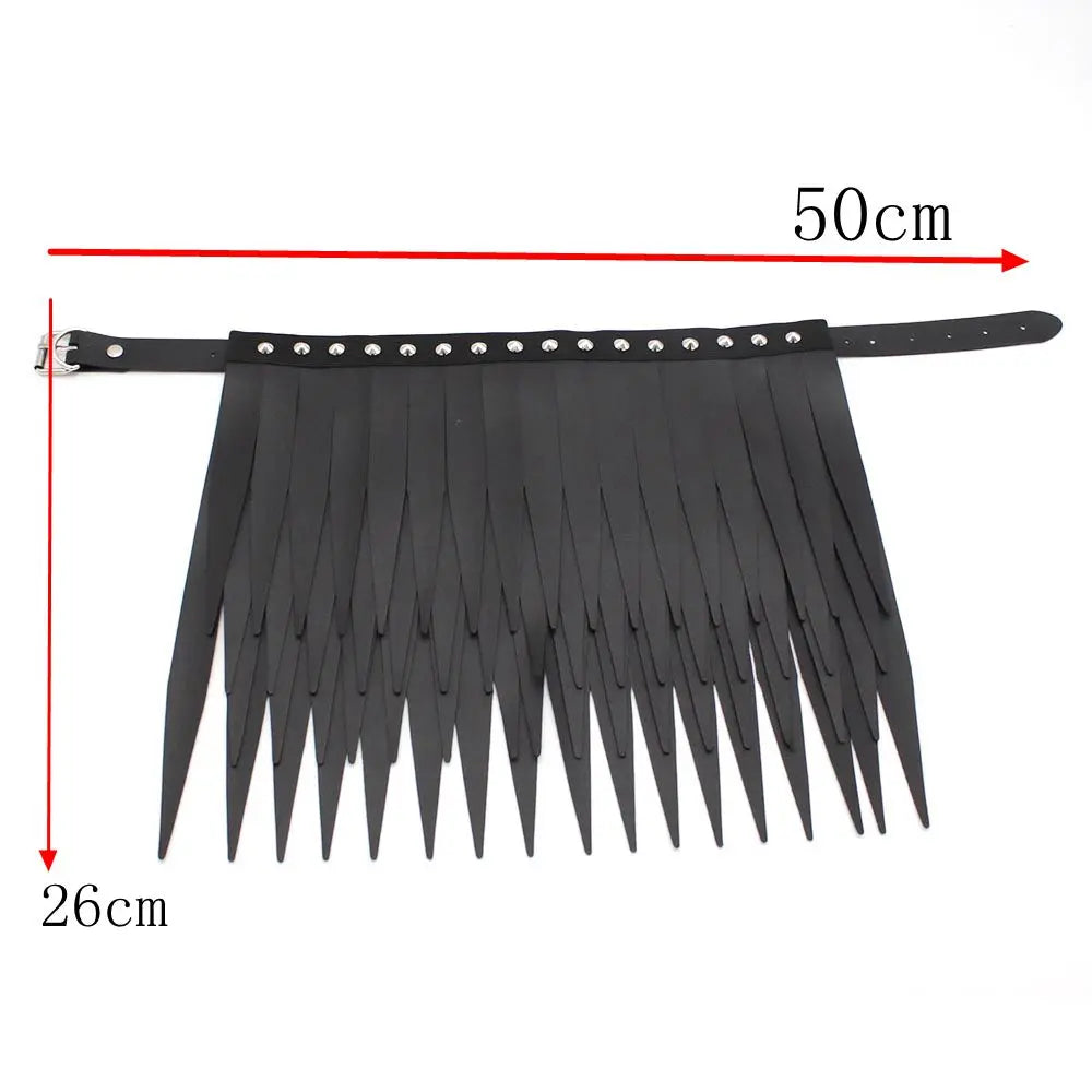 Size of Gothic PU Leather Long Tringle Necklaces