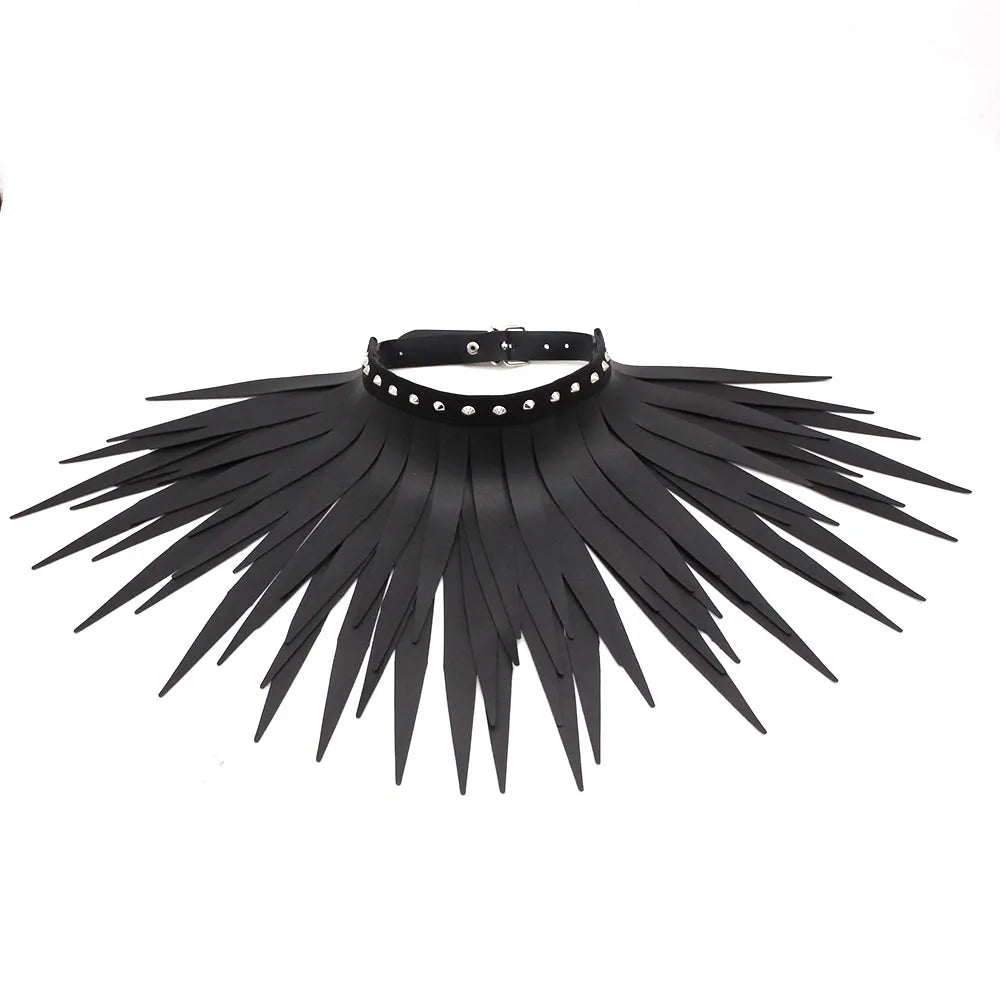 Gothic PU Leather Long Tringle Necklaces
