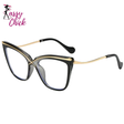 Gradient Color Big Frame Cat Eye Eyeglasses Sassy Chick Logo