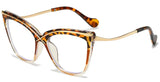Leopard Gradient Color Big Frame Cat Eye Eyeglasses