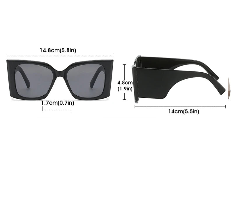 Size of Gradient Color  Oversized Square Sunglasses