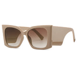 Beige Gradient Color  Oversized Square Sunglasses