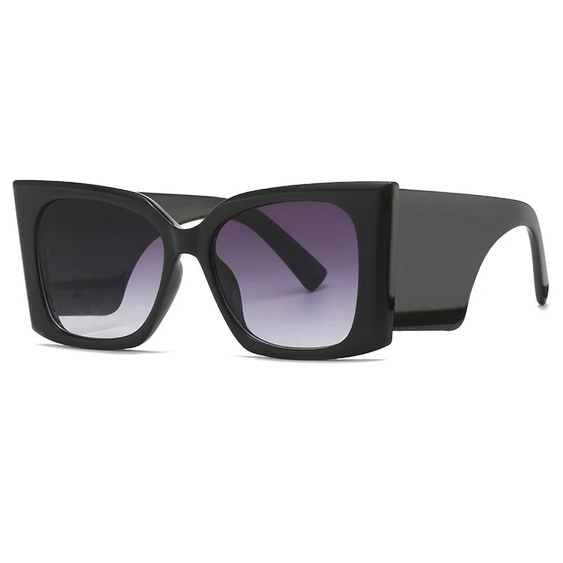 Black Gradient Color  Oversized Square Sunglasses