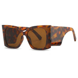 Leopard Gradient Color  Oversized Square Sunglasses