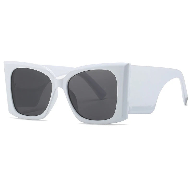 White Gradient Color  Oversized Square Sunglasses