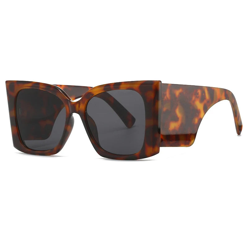 Leopard Gradient Color  Oversized Square Sunglasses