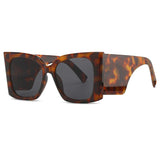 Leopard Gradient Color  Oversized Square Sunglasses
