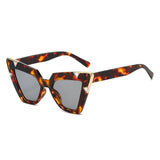 Gradient Driving Square Cat Eye Crystal Sunglasses