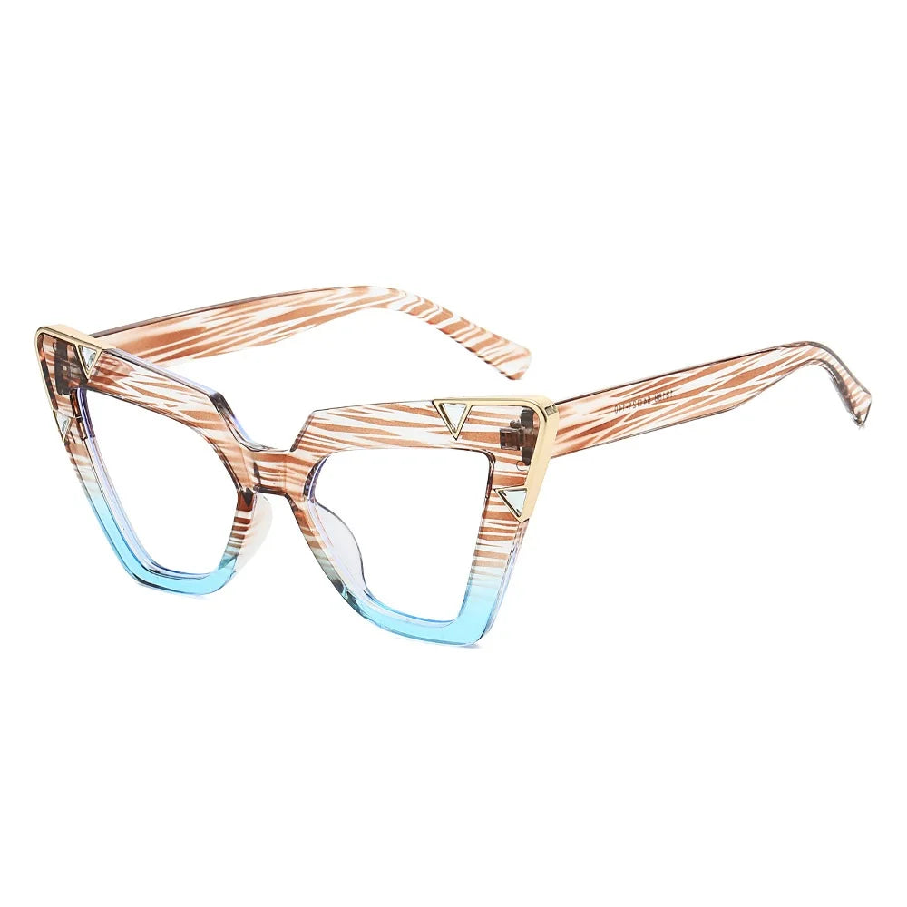 Gradient Driving Square Cat Eye Crystal Sunglasses