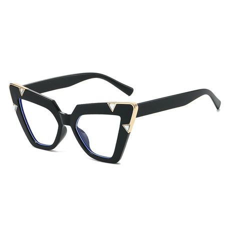 Black Gradient Driving Square Cat Eye Crystal Sunglasses