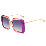 Purple Gradient Green Yellow Oversized Square Sunglasses